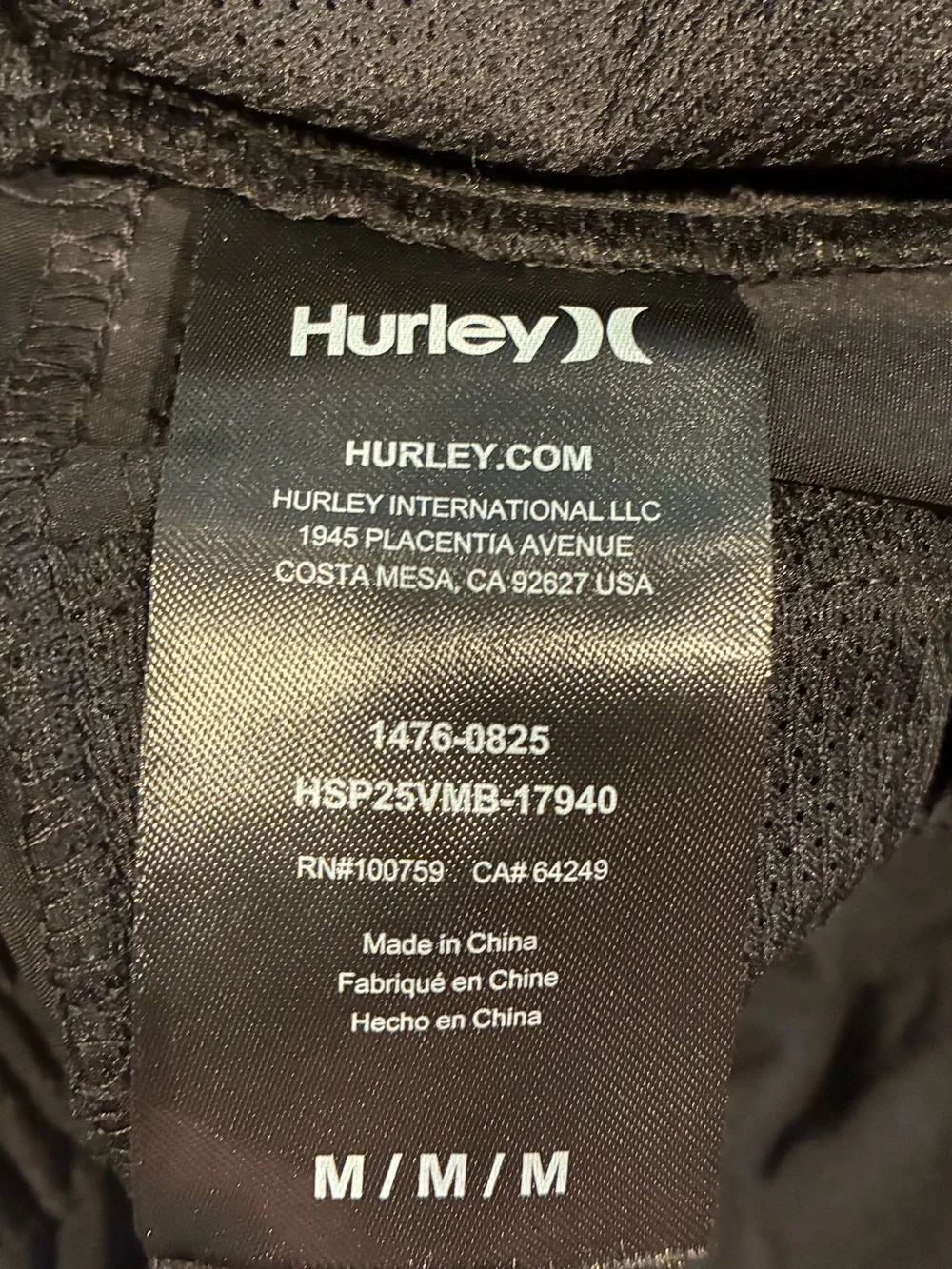 Hurley Men's Black Cargo Utility Shorts Elastic Waist Size Medium